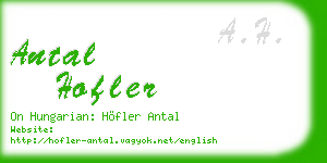 antal hofler business card