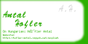 antal hofler business card